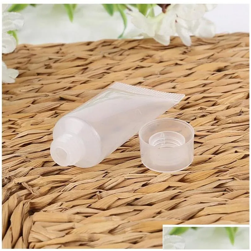 wholesale 5ml 10ml soft refillable plastic lotion squeeze cosmetic packaging cream screw lids bottle protable container 0109