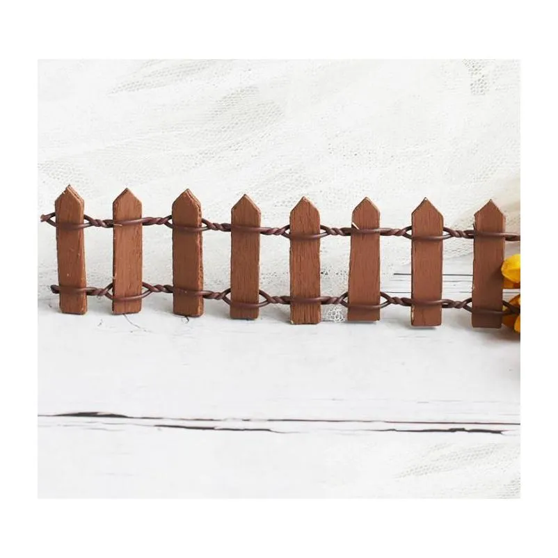 2021 1pcs small landscape furniture succulent wooden fence fence white mini fence furniture