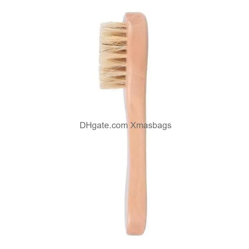 face cleansing brush for facial exfoliation natural bristles exfoliating face brushes for dry brushing with wooden handle