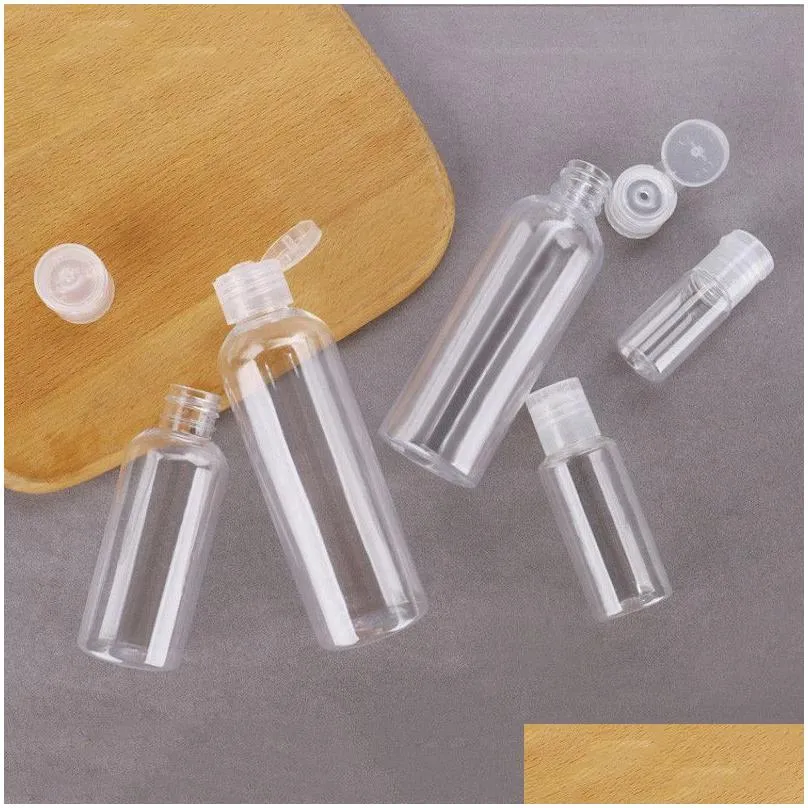 wholesale 5ml 10ml 20ml 30ml 50ml 60ml 80ml 100ml 120ml plastic pet transparent empty bottle travel lotion liquid bottles dispenser