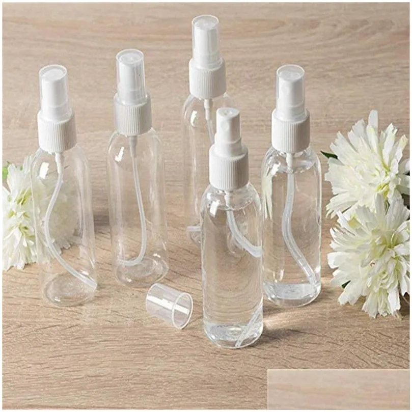 wholesale 10ml 20ml 30ml 50ml 60ml 80ml 100ml travel transparent perfume empty spray refillable bottle reusable plastic bottles