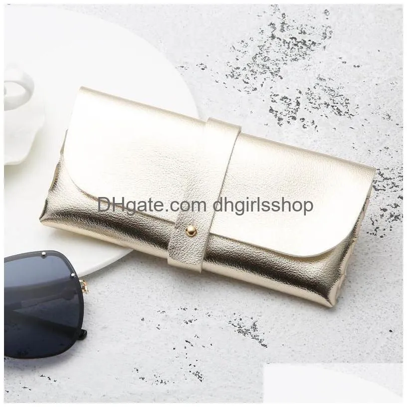 portable pu leather sun glasses bag fashion women sunglasses case pvc hand made box 5 colors wholesale