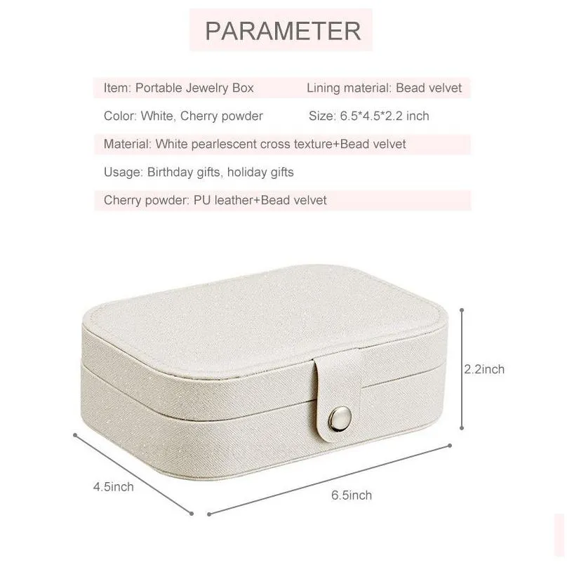 portable pu leather jewelry box travel organizer display storage case holder for rings earrings necklace accessories packaging for women