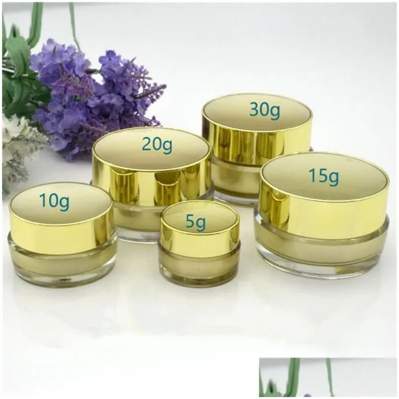 wholesale 5g 10g 20g 30g acrylic cosmetic cream jar bottle face cream pot lotion bottle sample container