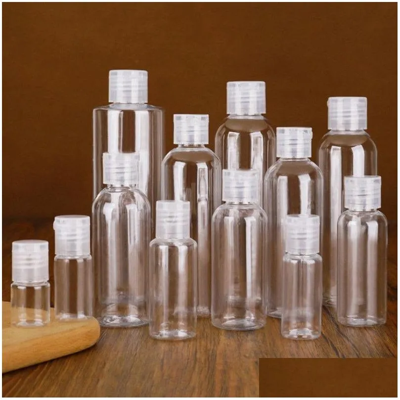 wholesale 5ml 10ml 20ml 30ml 50ml 60ml 80ml 100ml 120ml plastic pet transparent empty bottle travel lotion liquid bottles dispenser