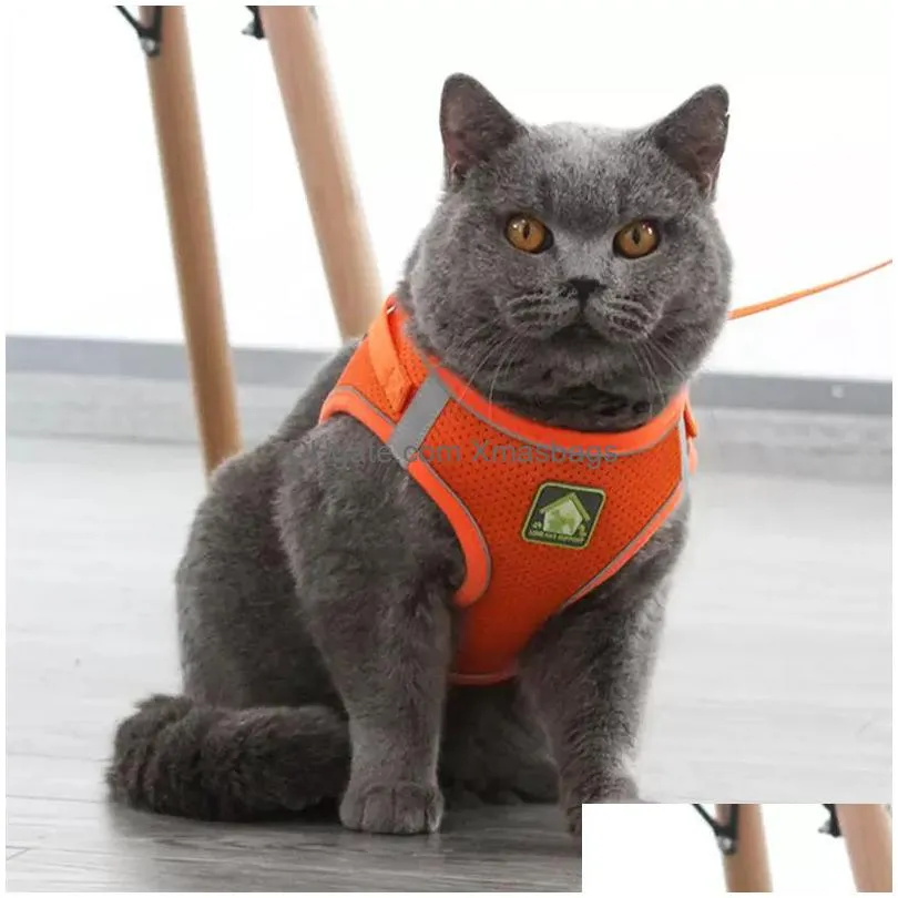 pets chest harness vest style dog leashes reflective and breathable dogs rope pet supplies 6 colors