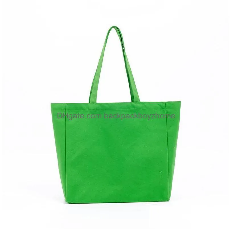 large blank canvas shopping bags eco reusable foldable shoulder bag handbag tote cotton tote bag fy3832