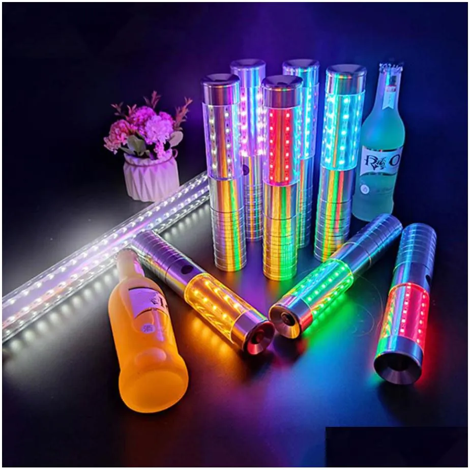 rechargeble led strobe baton champagne bottle flashing stick light glow lamp for ktv bar club birthday party decoration