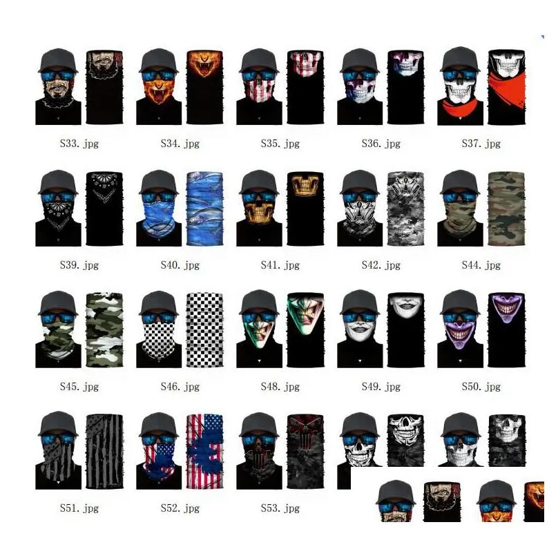 skull half face mask scarf bandana bike motorcycle dustproof scarf neck scarves masks cycling festival cosplay ski biker headband