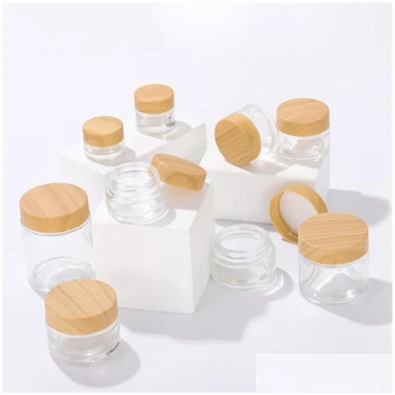 wholesale 5g 10g 15g 20g 30g 50g frosted glass jar face cream bottle cosmetic makeup lotion storage container jars