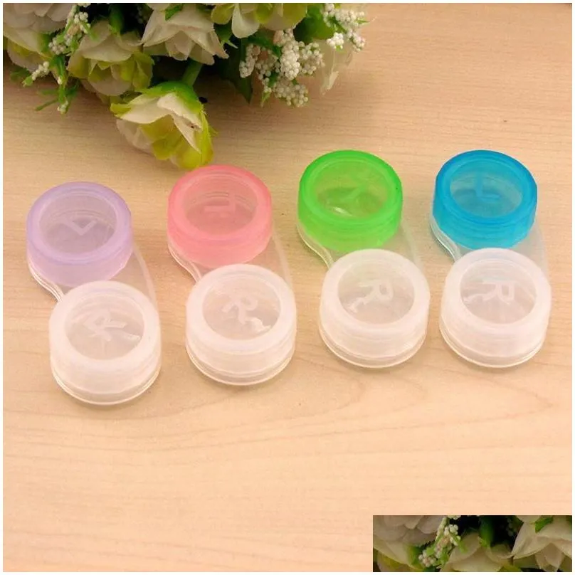 wholesale wholesale empty clear contact case many colors dual boxes double soaking storage box