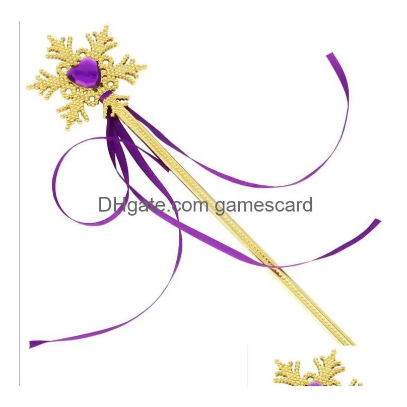 fairy gold snowflake ribbons wand streamers xmas wedding party cos princess gem sticks magic wands confetti kids birthday favors
