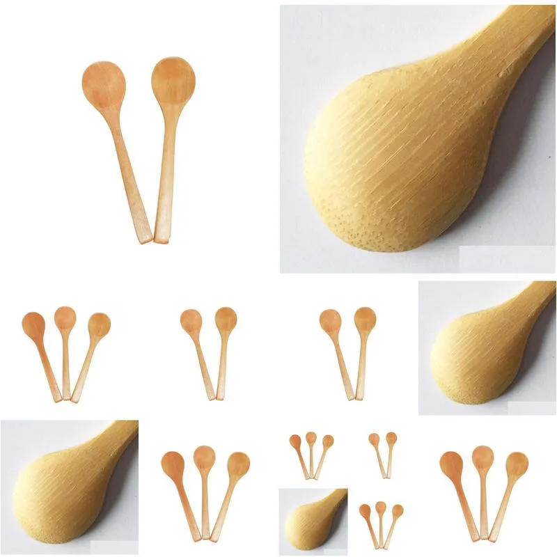 eco friendly 20pcs lot 5inch wooden spoon ecofriendly japan tableware soup scoop coffee honey tea round head spwooden spoonoon stirrer