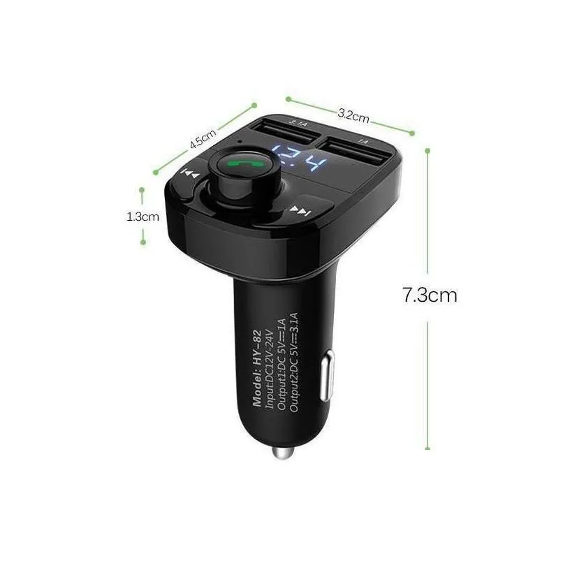 car dvr bluetooth car kit fm50 x8 fm transmitter aux modator hands o receiver mp3 player with 3.1a quick charge dual usb c drop delivery mob