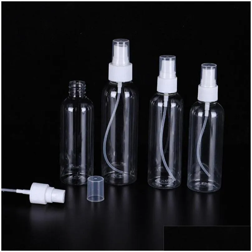 wholesale 5ml 10ml 20ml 30ml 50ml 60ml 80ml 100ml plastic spray bottle refillable bottles perfume pet container