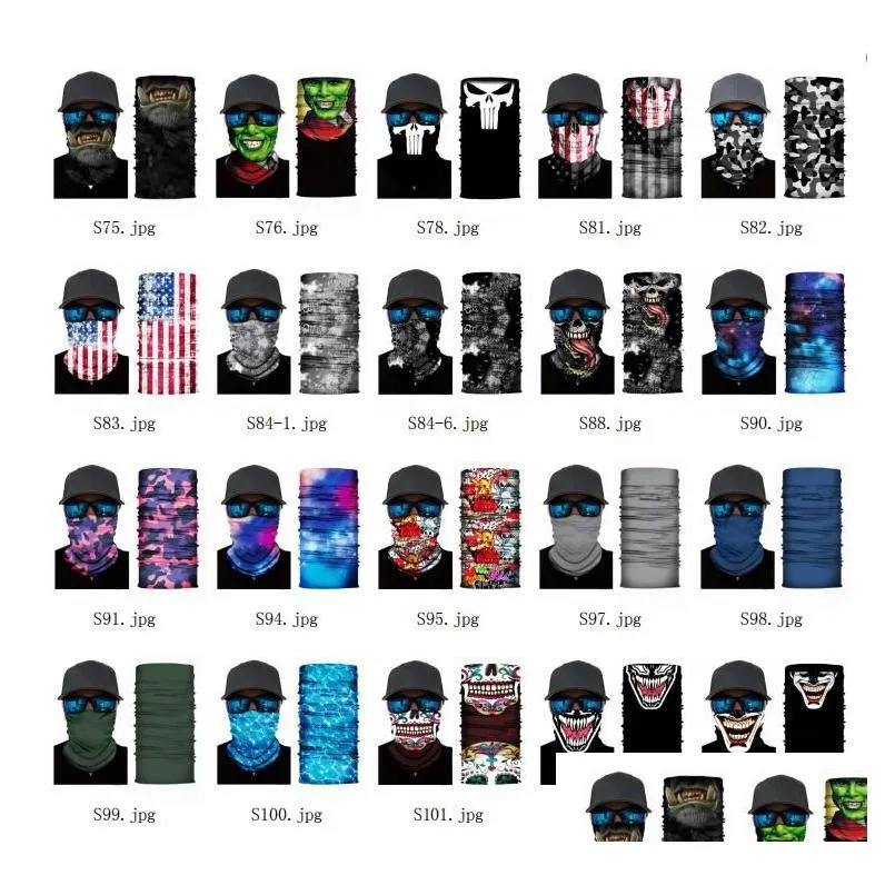 skull half face mask scarf bandana bike motorcycle dustproof scarf neck scarves masks cycling festival cosplay ski biker headband