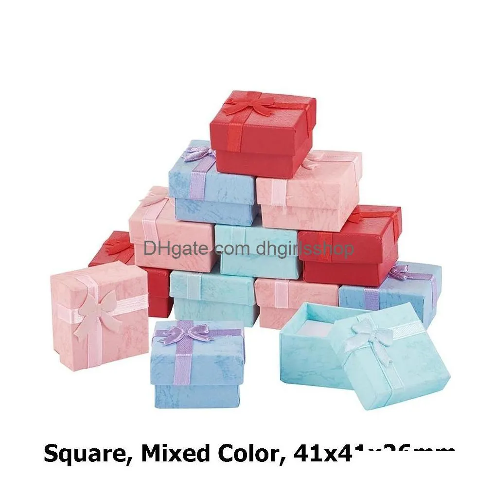 jewelry boxes 12pcs cardboard jewelry set gift box ring necklace bracelets earring gift packaging boxes with sponge inside rectangle