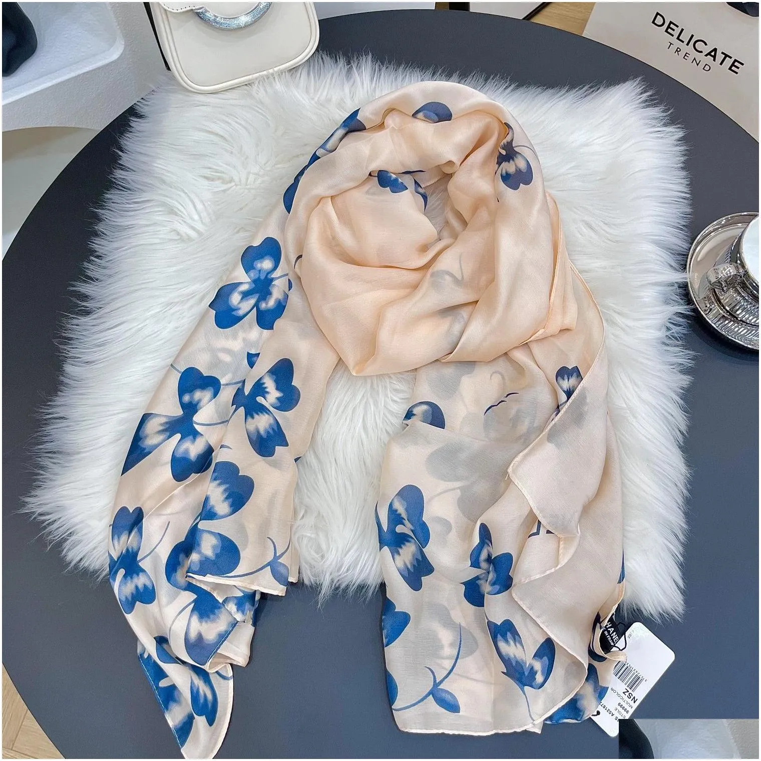 top modal silk scarves luxury chiffon scarfs for ladies designer scarf fashion headscarf women floral alphabet design letter print shawls