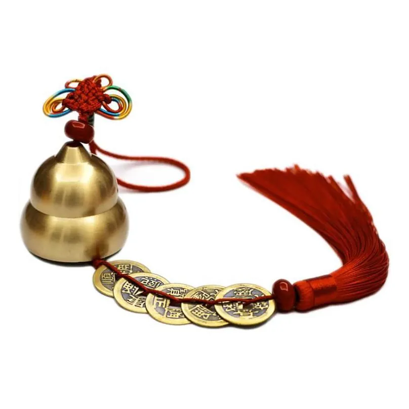 feng shui wind bell with fire emperor coins string to attract wealth and health home furniture decoration chinese 5 emperors emperor