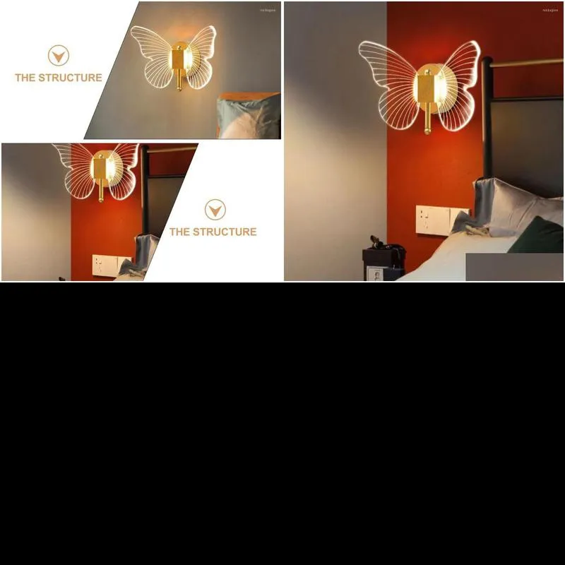 wall lamp butterflies sconce light for living room bedroom nightstand hallway