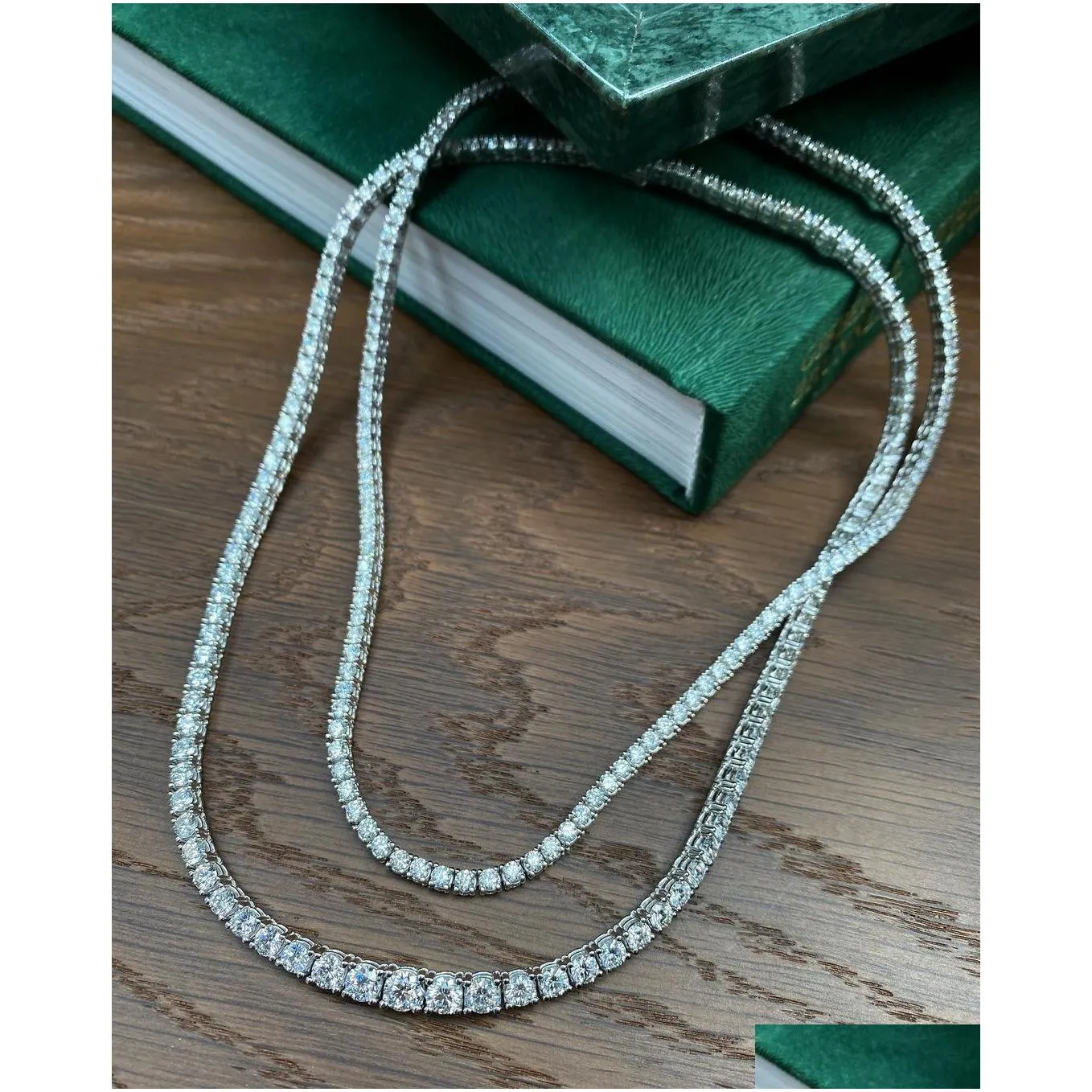 2022 fashion 4mm 5mm hip hop s925 silver color gothic tennis necklace neck chain long for men male women jewellery
