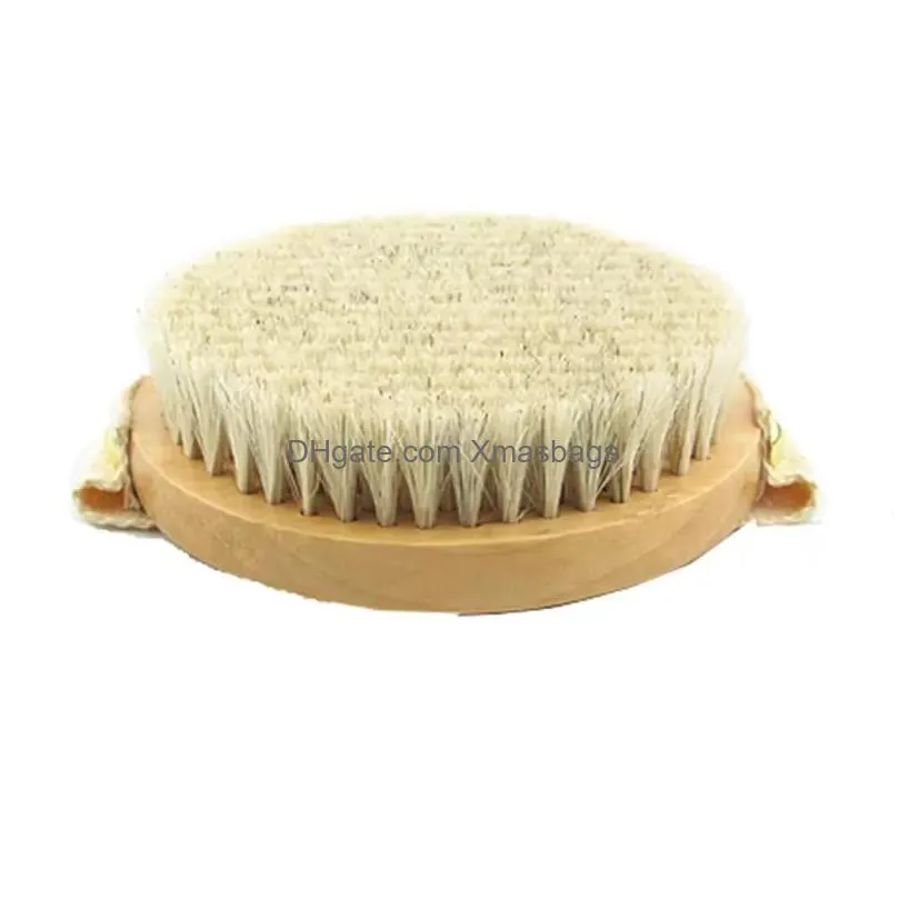 natural horsehair bath brush exfoliating without handle body massage brush bathroom wooden cleaning brushes june23