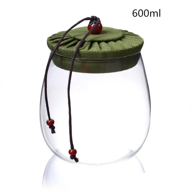 600ml glass storage jar kitchen food containers with lid glass bottle size 600 ml 4 color