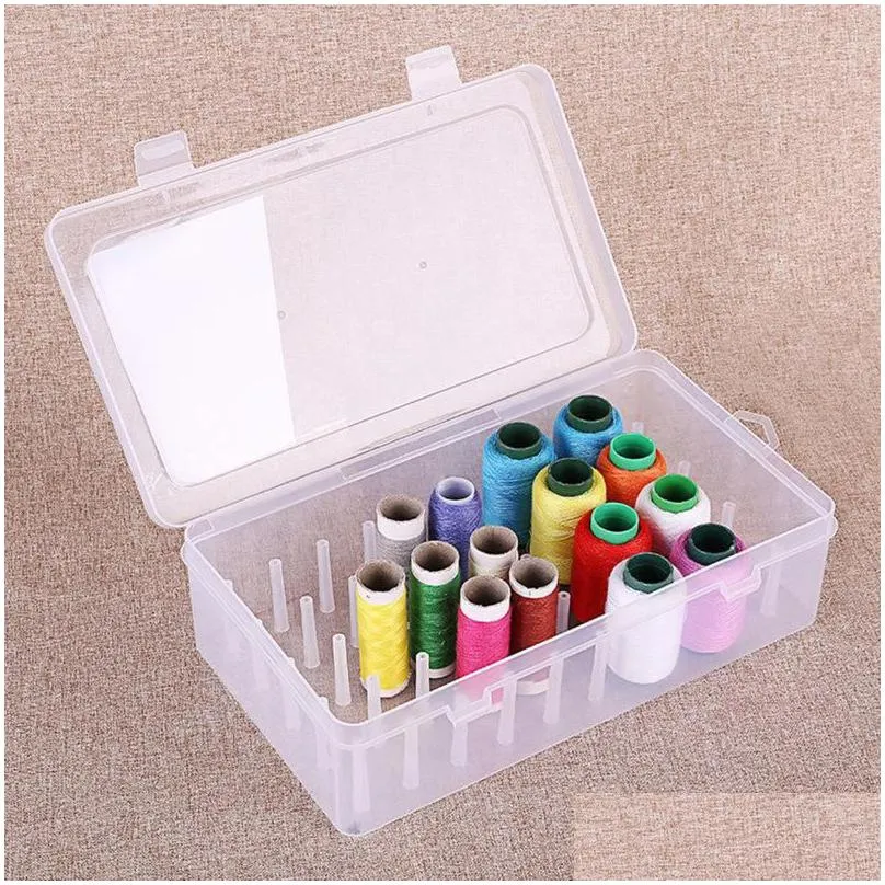 arts and crafts sewing thread storage box spools bobbin carrying case container holder craft spool reels sorting boxes organizer