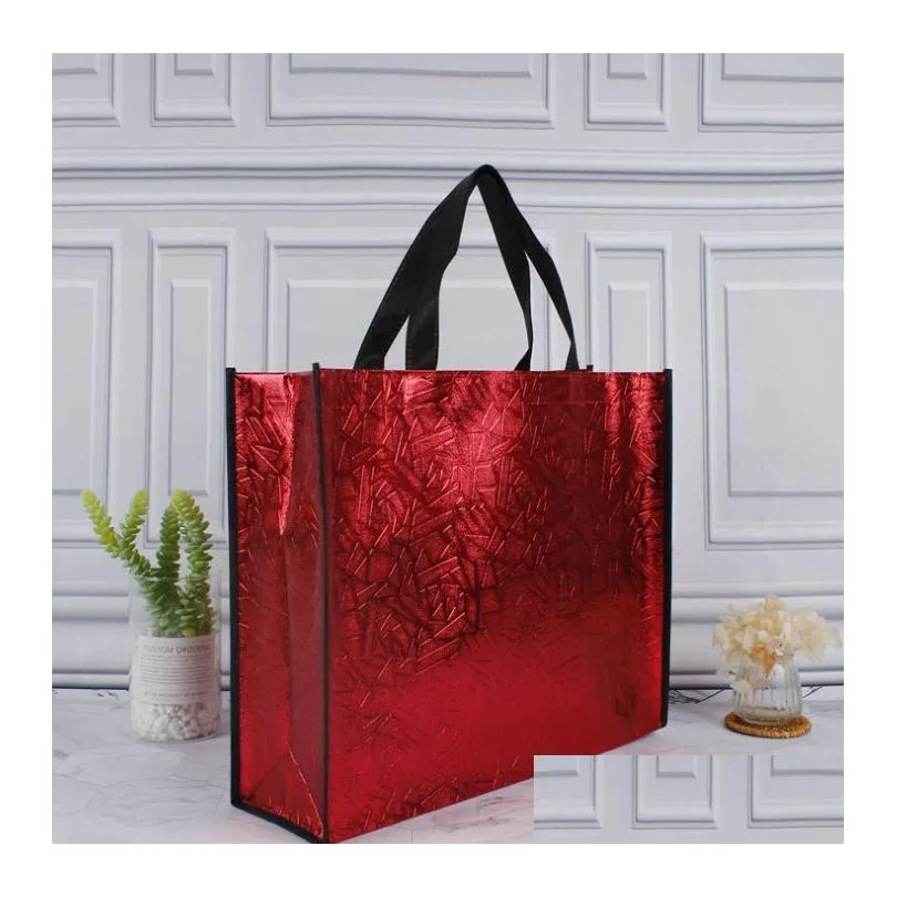 women shopping bag large capacity canvas gift wrap travel storage bags laser glitter female handbag grocery canvas tote