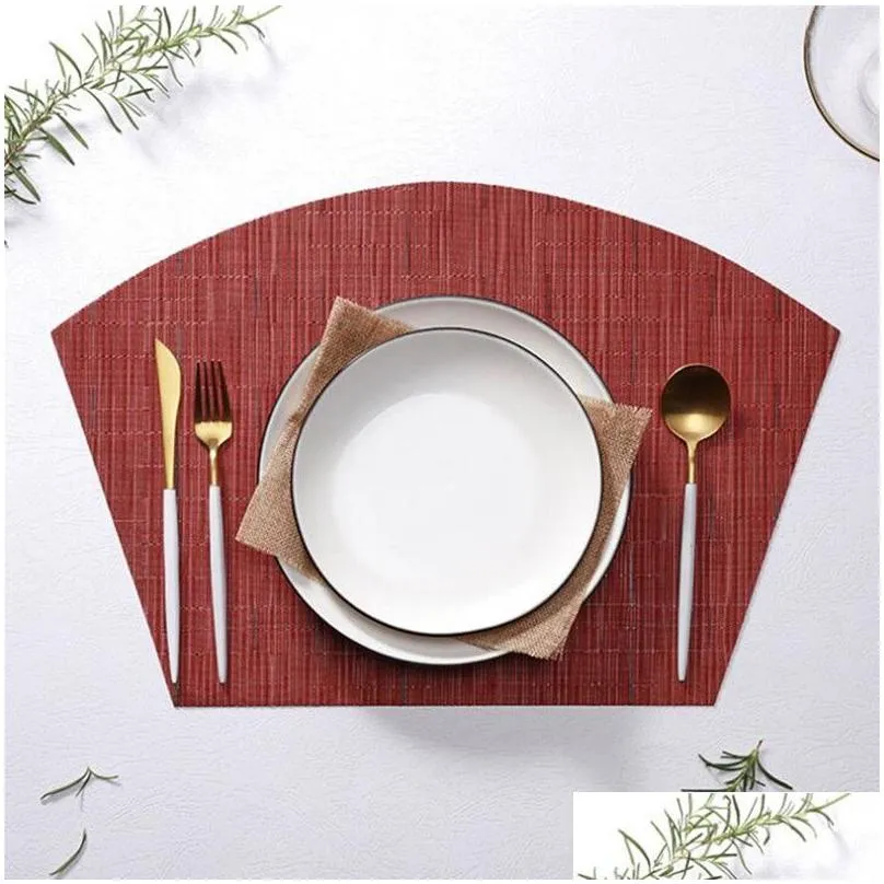 place mat round placemats kitchen table placemat heat insulation stain-resistant washable pvc table mats