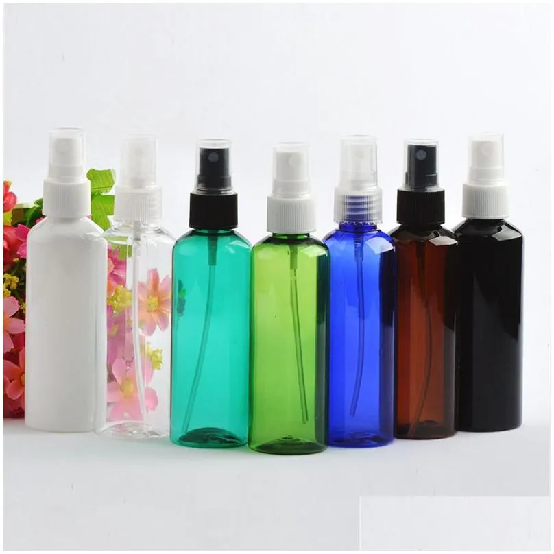 wholesale 100ml plastic spray bottles refillable makeup cosmetic spray bottle container for cleaning perfumes cosmetics packaging