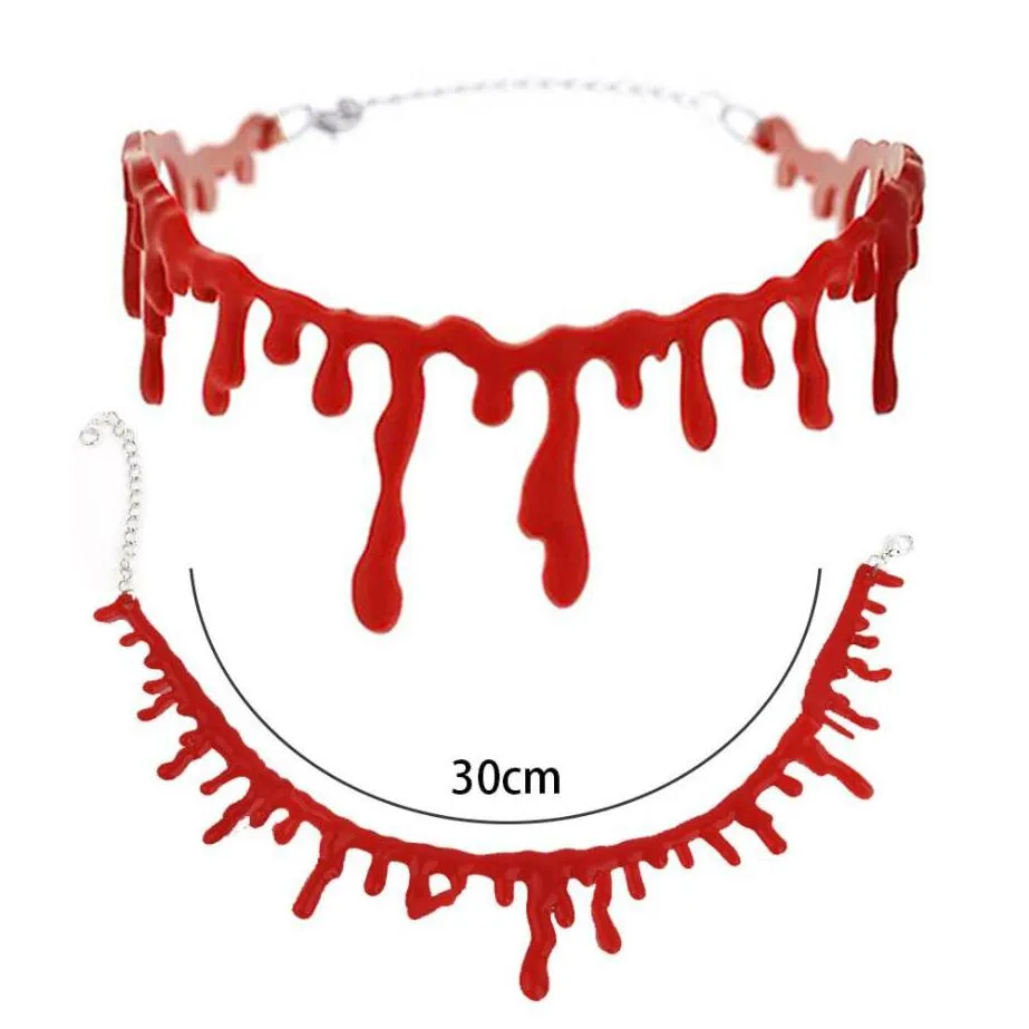 halloween decoration horror blood drip necklace fake blood vampire fancy joker choker costume necklaces party accessories gifts