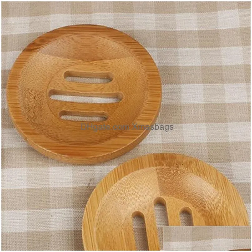 round mini soap dish drying soap holder creative environmental protection natural bamboo soap holder