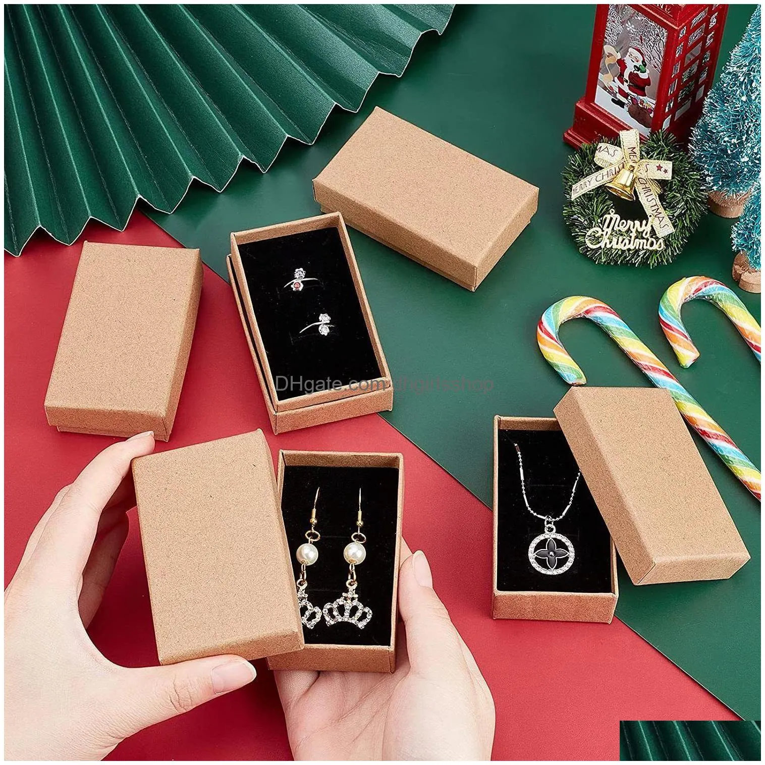 jewelry boxes pandahall cardboard jewelry set box for ring necklace rectangle tan 8x5x3cm black 9x7x3mm white 7x7x3mm 9x9x3mm 18pcs/24pcs