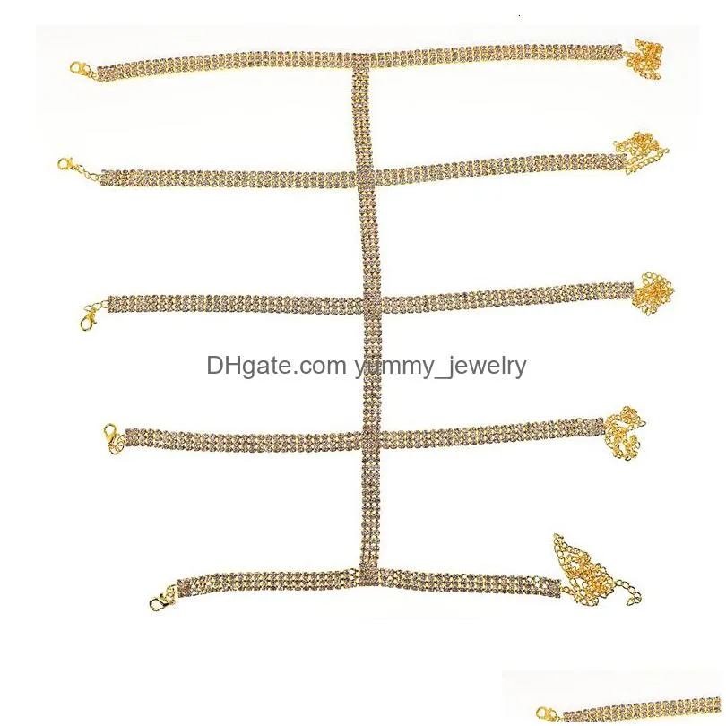 anklets fashion and sexy leg chain body jewelry chain women`s luxury crystal multi layer leg chain jewelry nightclub party gift 230512