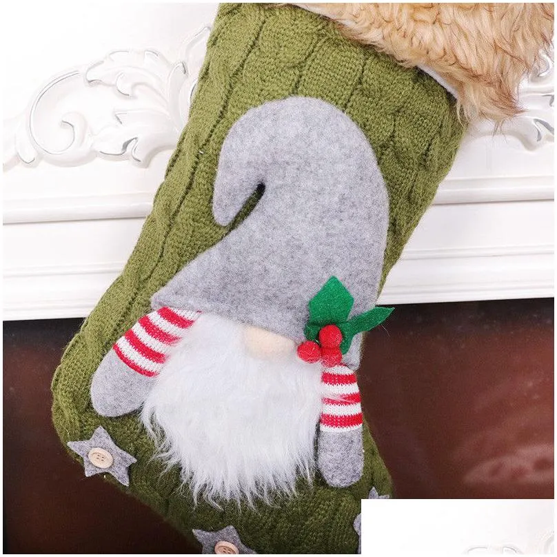 faceless doll knitting stocking large christmas knitted faceless santa gnome doll socks candy gift bag christmas decoration eec2909