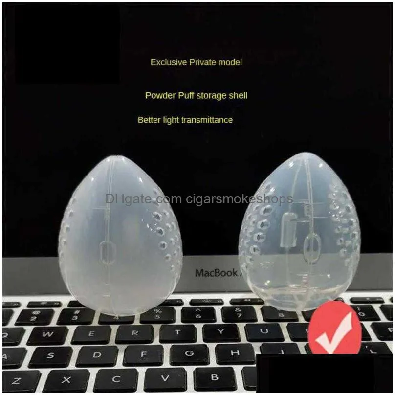 1/2pcs makeup egg storage box dust-proof makeup organizer cosmetic sponge storage box transparent egg-shaped storage case box