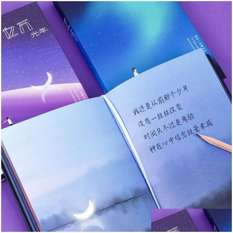 wholesale notepads creative universe starry sky planet 112 sheets notebook illustration book color page student manual ledger notepad diary book