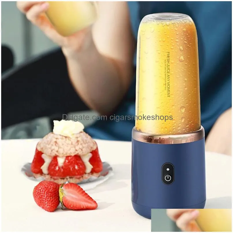6 blades portable juicer cup juicer fruit juice cup automatic small electric juicer smoothie blender ice crushcup food processor