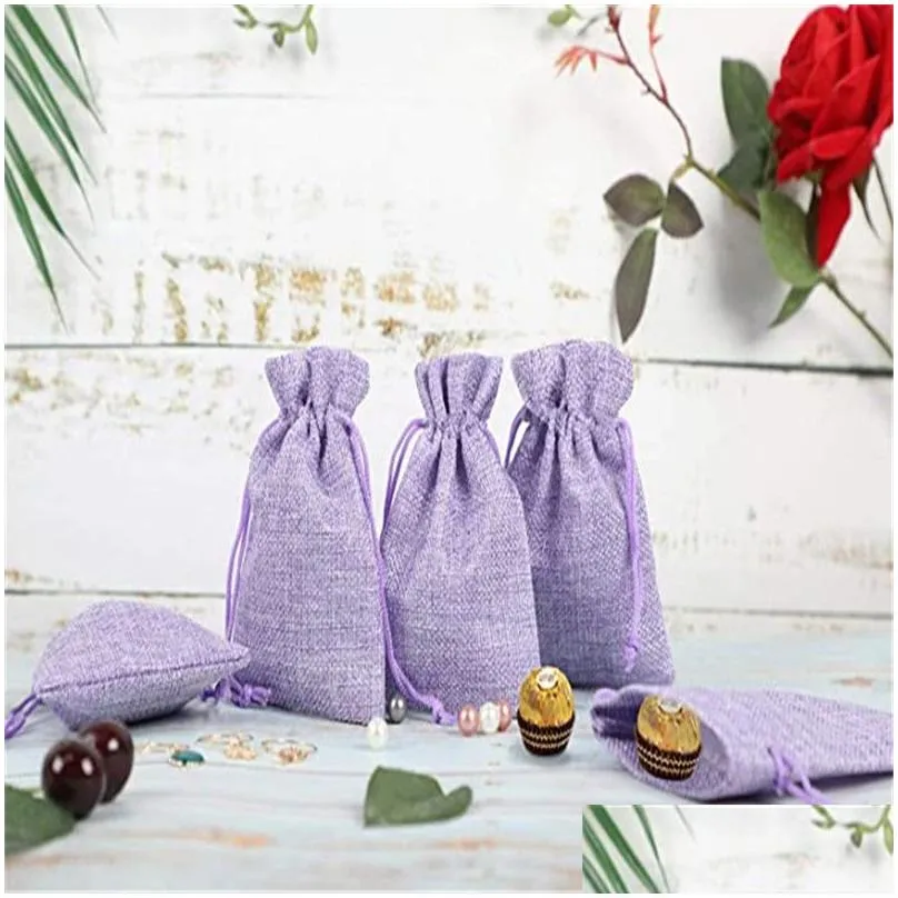 drawstring bag natural burlap bags reusable packaging pocket wedding baby showers birthday festival gift jewerly pouch