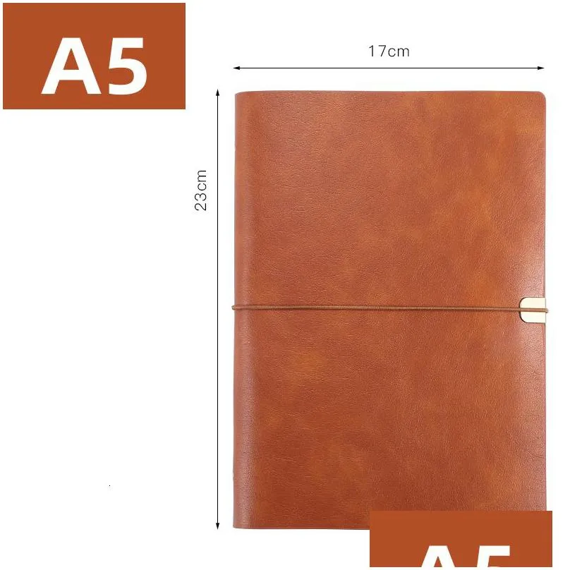 wholesale notepads a6 a5 leather notebook diary journal note book spiral soft cover business office notepad planner 6 ring binder refillable