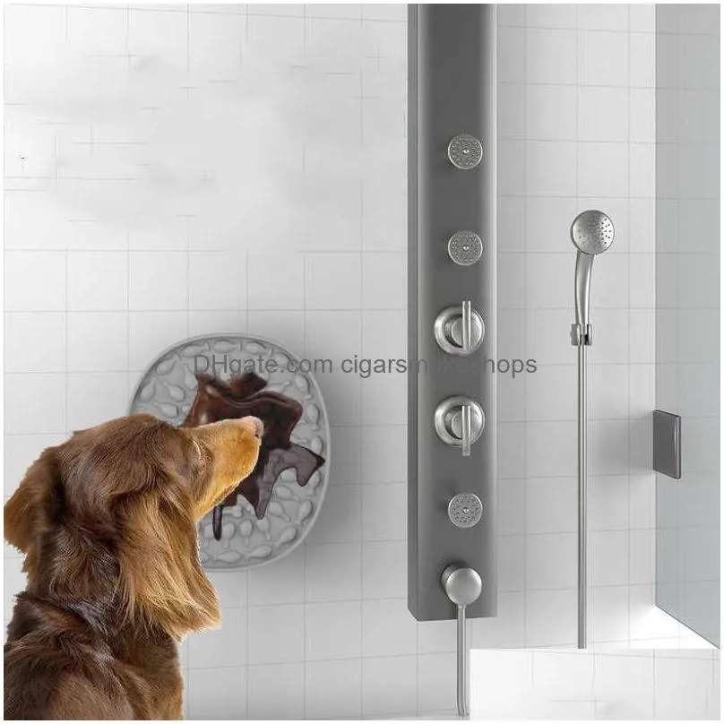 pet slow food plate dog silicone lick mat for dogs bathing distraction silicone sucker food training pets feeder supplies 2022