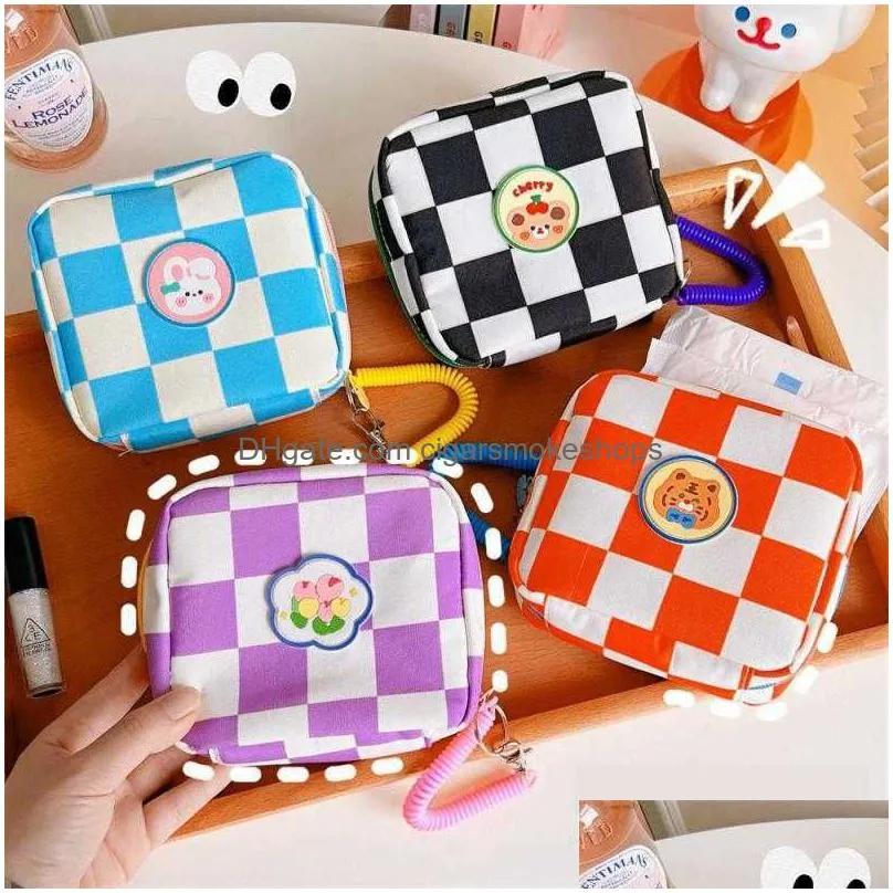 cute sanitary napkin storage bag girls physiological period tampon organiser mini bag coin data cables lipstick earphone storage