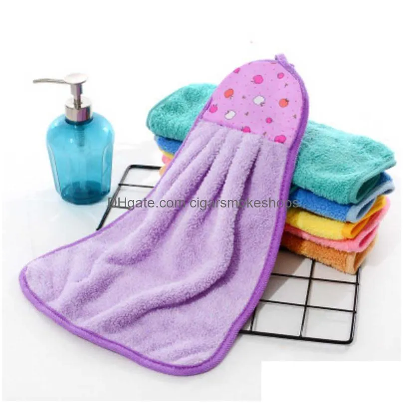 absorbent hand towel oil removal towel cleaning cloths coral fleece hangable household dish cloths kitchen household cleaning supplies