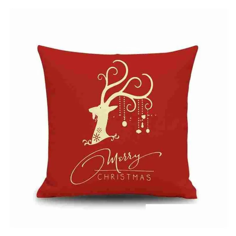 christmas reindeer cushion cover happy new year pillow cover christmas reindeers pillow case home decor pillowcases