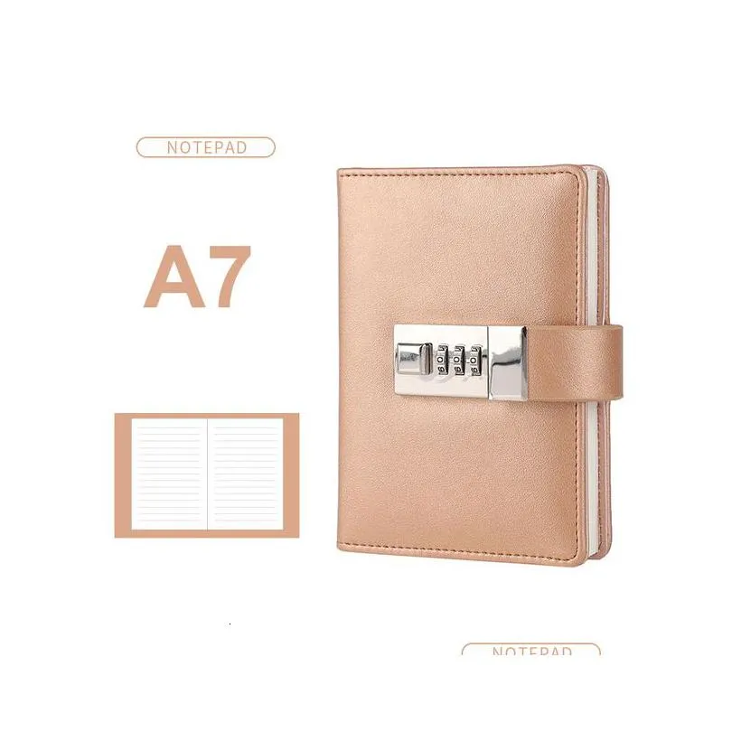 wholesale notepads small notepad a7 notebook journal with lock line diary agenda planner stationery organizer office school sketchbook note book