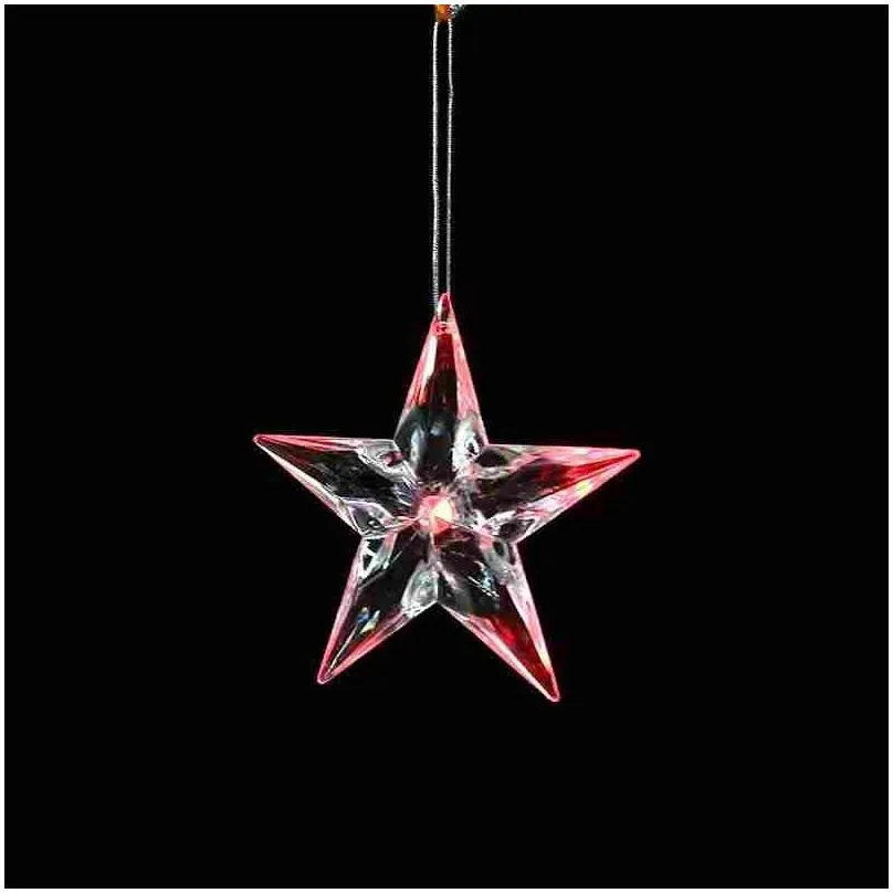 plastic transparent snowflake ornaments christmas decorations pendant led light decorations wholesale 2018 new creative