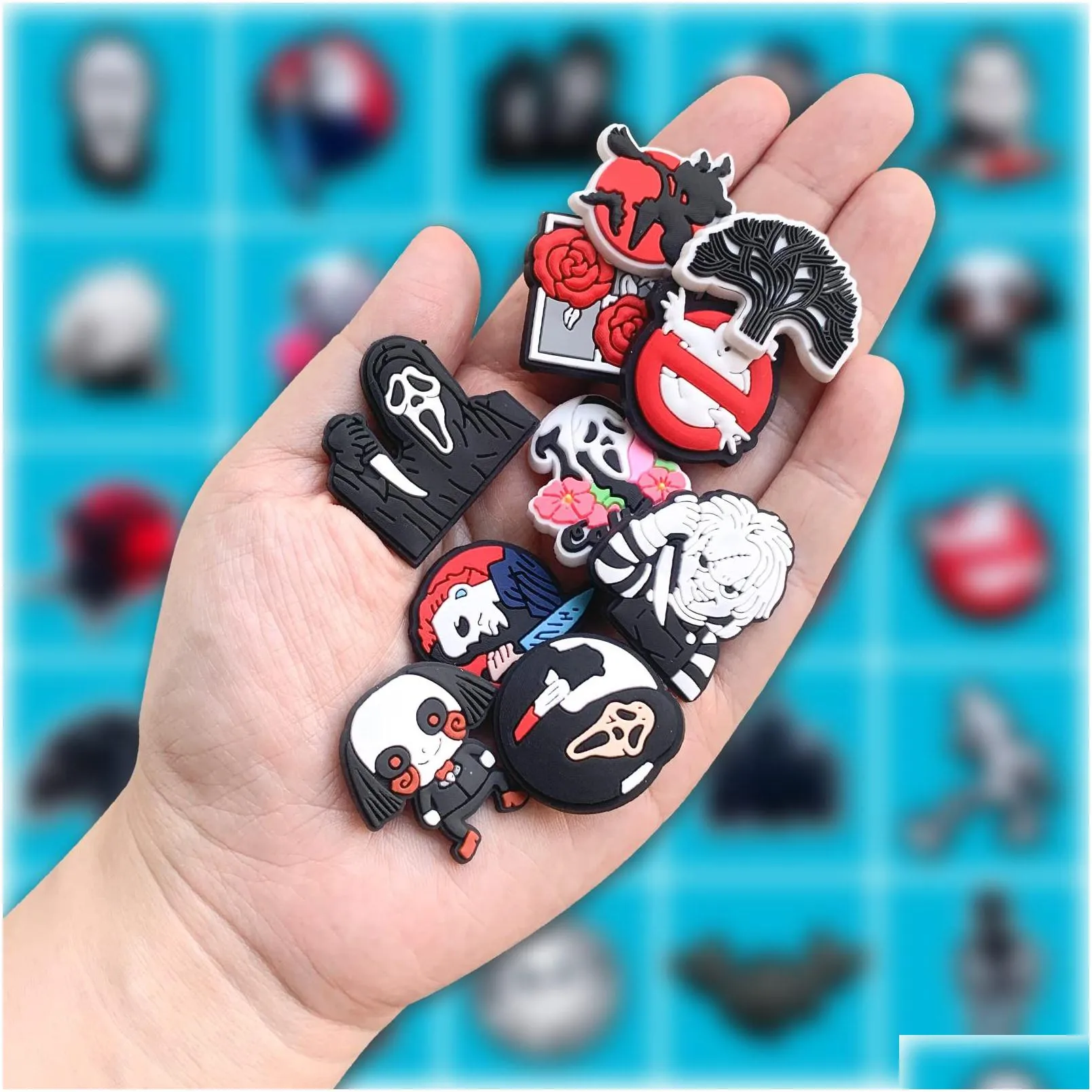 shoe parts accessories 25 halloween skl decoration charms for clogs sandals horror horrible movie bat teens men women adt party favors