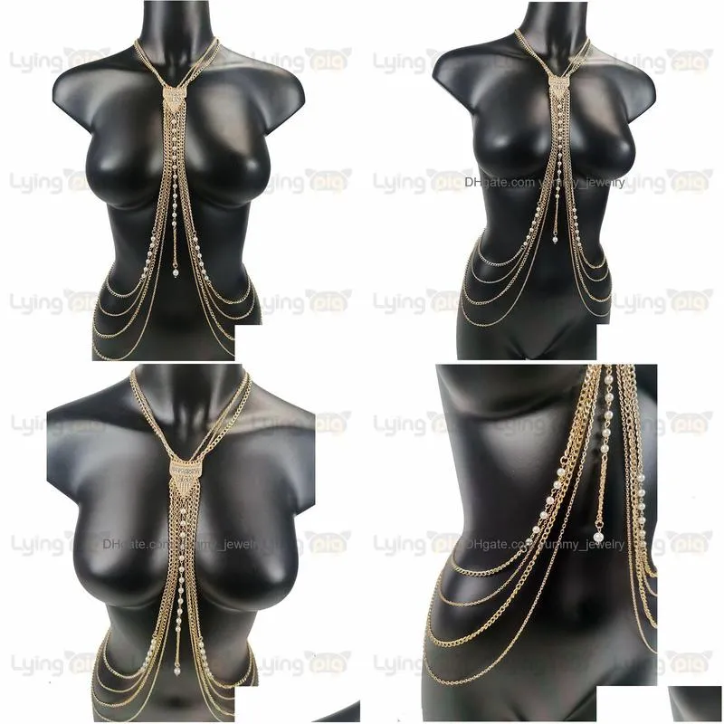 waist chain belts pearl body necklaces jewelry luxurious chest chain waist chain body chain fashion for women sexy bikinis beach accessories goth