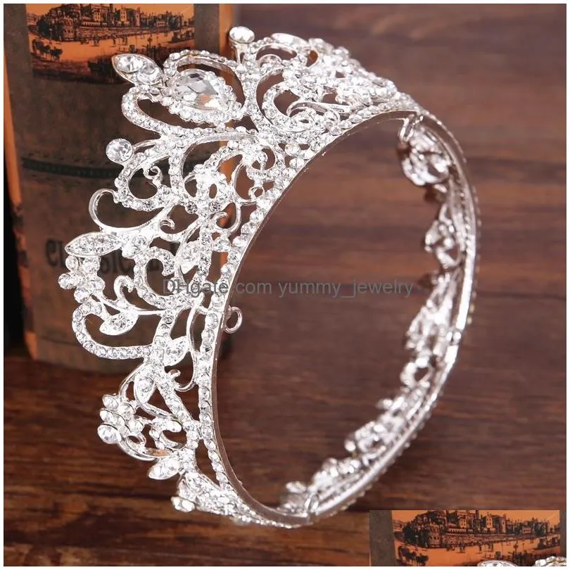 wedding hair jewelry silver color crystal crown princess tiara accessories round small for girl ornament 230202